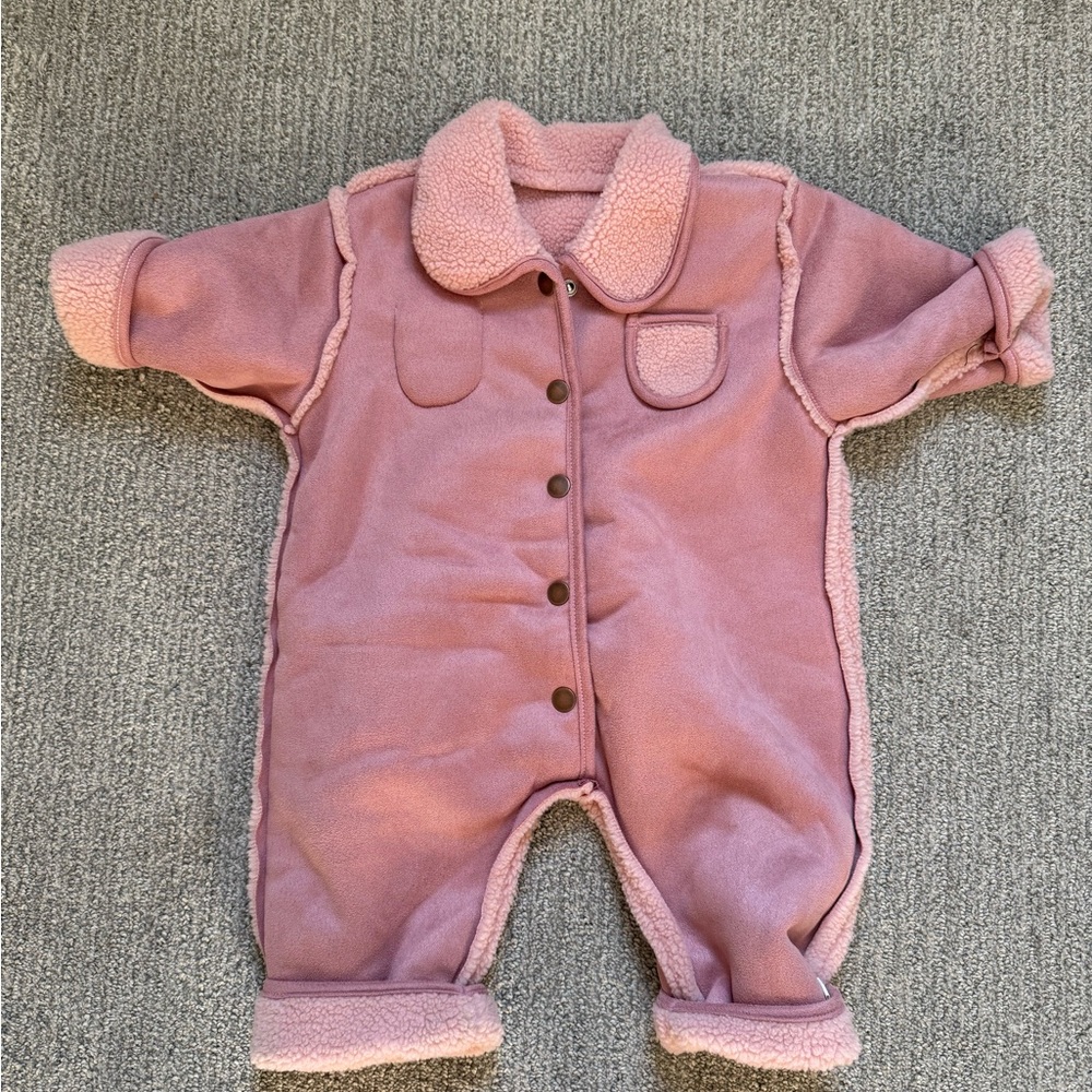 Cozy Pink Fleece Baby One Piece